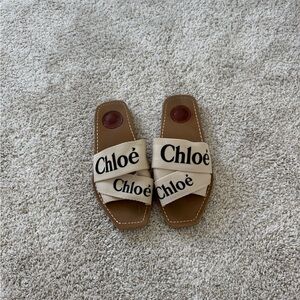 Chloé Beige Slide Sandals